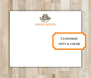 Personalized Cowgirl & Cowboy Hat Stationery | Cowboy Cowgirl Notecards | Texas / Arizona / Oklahoma / Tennessee / Rodeo Gift