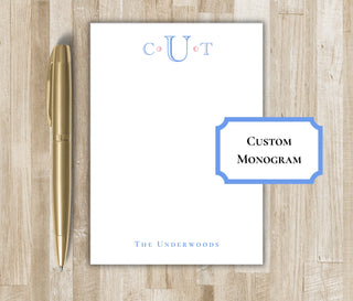 Personalized Monogram Notepad | Customize colors and name | Personalized Gift | Preppy Notepad | Custom Notepad