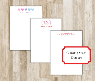 Personalized Valentines Day Notepad | Multicolor Hearts Notepad | Choose Your Design | Valentines Day Gift