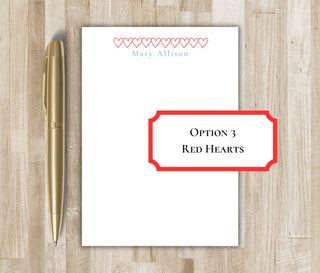 Personalized Valentines Day Notepad | Multicolor Hearts Notepad | Choose Your Design | Valentines Day Gift