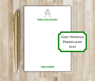 Personalized Golf Notepad | Monogram Golf Notepad | Golf Lover Gift | Golfer Birthday Present | Customize with Text of your choice
