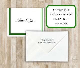 Elegant Thank You Notecards | Folded Thank You Notes | Bordered Thank You Notes