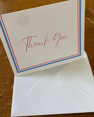 Elegant Thank You Notecards | Folded Thank You Notes | Bordered Thank You Notes