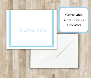 Elegant Thank You Notecards | Folded Thank You Notes | Bordered Thank You Notes