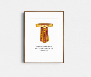 Armor of God Artwork - Set of 6 | Christian Artwork | Bible Verse Artwork | Ephesians 6:14-17