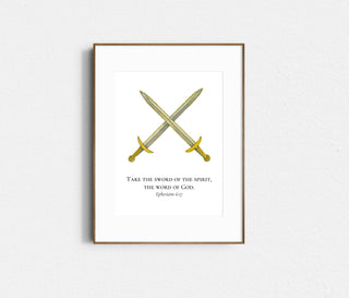 Armor of God Artwork - Set of 6 | Christian Artwork | Bible Verse Artwork | Ephesians 6:14-17