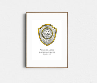 Armor of God Artwork - Set of 6 | Christian Artwork | Bible Verse Artwork | Ephesians 6:14-17