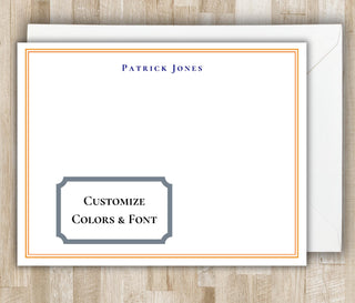 Bordered Stationery Set | Personalized Men's and Women's Stationary | Bordered Notecards | Elegant Notecards | Men's & Women's Birthday Gift