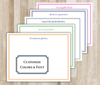 Bordered Stationery Set | Personalized Men's and Women's Stationary | Bordered Notecards | Elegant Notecards | Men's & Women's Birthday Gift