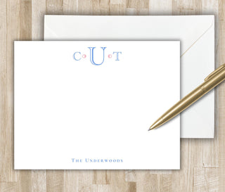 Monogram Stationery Set | Elegant Monogram Stationary | Custom Notecards | Couples Gift | Engagement Gift | Wedding Thank You Notes