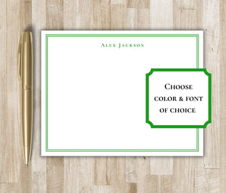 Bordered Stationery Set | Personalized Men's and Women's Stationary | Bordered Notecards | Elegant Notecards | Men's & Women's Birthday Gift