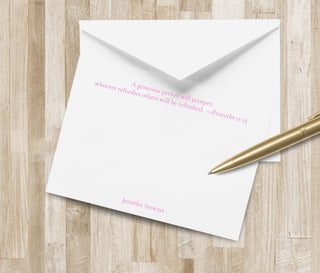 Christian Thank You Notes - A Generous Person Will Prosper - Proverbs 11:25 | Christian Stationery / Stationary / Christian Thank Notes