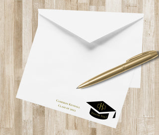 Graduation Monogram Thank You Notes | Custom Graduation Stationery / Stationary | Personalized Graduate Note Cards