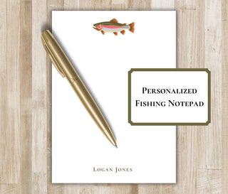 Fishing Notepad | Personalized Rainbow Trout Notepad | I'd Rather Be Fishing | Fisherman Gift