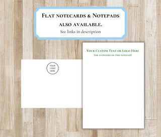 Folded Notecards Custom Business Stationery |  Folded Notecards with your Company Logo / Image or Text of your choice | Business Stationary
