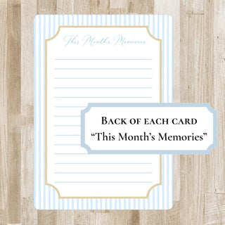 Baby Boy Milestone Cards PRINTED or DIGITAL PRINTABLE Option | Preppy Baby Boy Month Markers | Baby Shower Gift