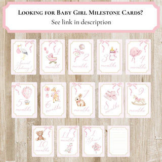 Baby Boy Milestone Cards PRINTED or DIGITAL PRINTABLE Option | Preppy Baby Boy Month Markers | Baby Shower Gift