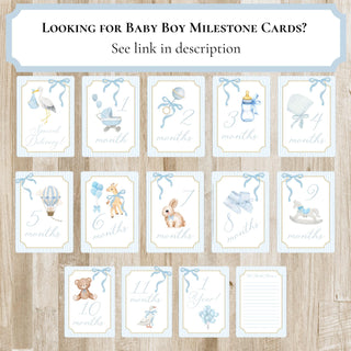 Baby Girl Milestone Cards PRINTED or DIGITAL PRINTABLE Option | Preppy Baby Girl Month Markers | Baby Shower Gift
