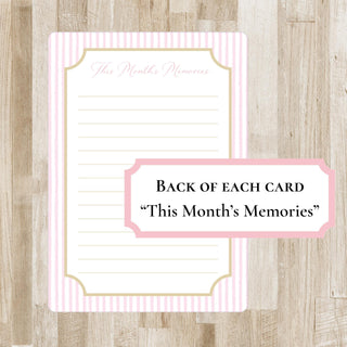 Baby Girl Milestone Cards PRINTED or DIGITAL PRINTABLE Option | Preppy Baby Girl Month Markers | Baby Shower Gift
