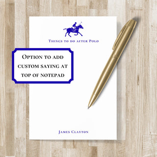 Personalized Polo Notepad | Horse Polo Player Gift | Polo Stationery| Men's Polo & Women's Polo Gift