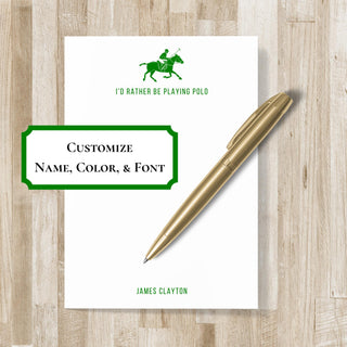 Personalized Polo Notepad | Horse Polo Player Gift | Polo Stationery| Men's Polo & Women's Polo Gift