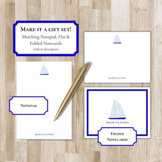Personalized Sailboat Stationery / Sailboat Stationary | Sailor Notecards | Sailing Gift | Boater / Yachting Gift