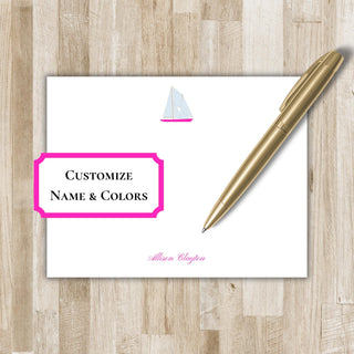 Personalized Sailboat Stationery / Sailboat Stationary | Sailor Notecards | Sailing Gift | Boater / Yachting Gift