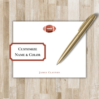Personalized Football Stationery / Stationary | Football Flat Notecards | Husband & Boyfriend Birthday Gift | Football Lover Gift