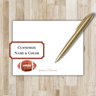Personalized Football Stationery / Stationary | Football Flat Notecards | Husband & Boyfriend Birthday Gift | Football Lover Gift
