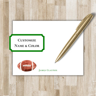 Personalized Football Stationery / Stationary | Football Flat Notecards | Husband & Boyfriend Birthday Gift | Football Lover Gift