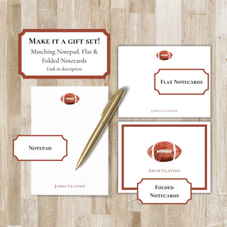 Personalized Football Notepad | Football Stationery | Football Team Gift | Football Fan Birthday Present | Flag Football Team Gift