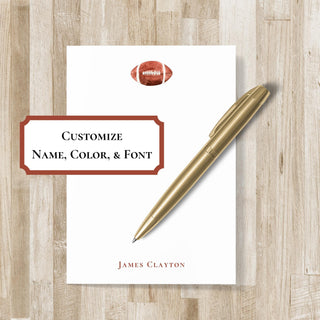 Personalized Football Notepad | Football Stationery | Football Team Gift | Football Fan Birthday Present | Flag Football Team Gift