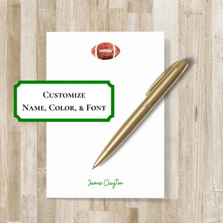 Personalized Football Notepad | Football Stationery | Football Team Gift | Football Fan Birthday Present | Flag Football Team Gift