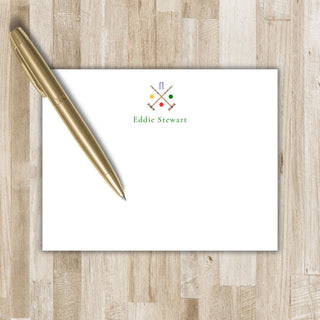 Personalized Croquet Stationery | Croquet Flat Notecards | Croquet Player Gift | Mens & Women's Croquet Stationary