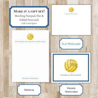 Personalized Water Polo Notepad | Water Polo Player Gift | Water Polo Stationery | Men's H2O Polo & Women's H2O Polo Gift