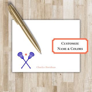 Personalized Lacrosse Stationery Set / Stationary | Lax Notecards | Lacrosse Sticks Notecards | Personalize with Team Colors | Team Gift