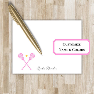 Personalized Lacrosse Stationery Set / Stationary | Lax Notecards | Lacrosse Sticks Notecards | Personalize with Team Colors | Team Gift