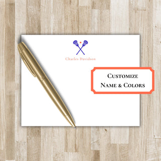 Personalized Lacrosse Stationery Set / Stationary | Lax Notecards | Lacrosse Sticks Notecards | Personalize with Team Colors | Team Gift
