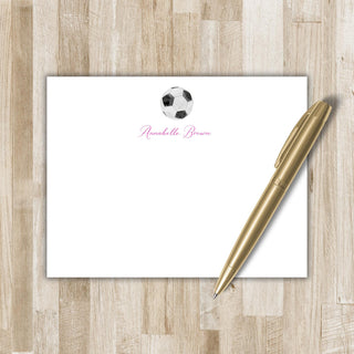 Personalized Soccer Stationery | Soccer Flat Notecards | Soccer Futbol Gift | Customize with Name