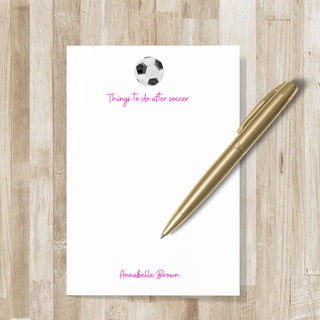 Personalized Soccer Notepad | Soccer Player Gift | Soccer Stationery | Soccer Team Gift