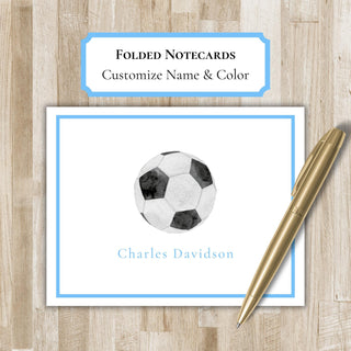 Personalized Folded Soccer Notecards | Soccer Stationery Set | Soccer Notecards | Soccer Gift | Futbol Gift