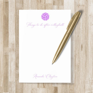 Personalized Volleyball Notepad | Volleyball Gift | Mens & Women's Volleyball Stationery / Stationary | Beach Volleyball | Youth Volleyball