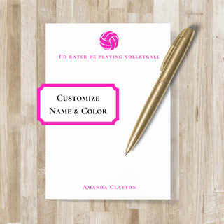 Personalized Volleyball Notepad | Volleyball Gift | Mens & Women's Volleyball Stationery / Stationary | Beach Volleyball | Youth Volleyball