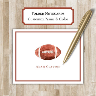 Personalized Folded Football Notecards | Football Stationery Set | Football Notecards | Football Gift | Football Team Gift