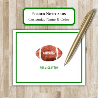 Personalized Folded Football Notecards | Football Stationery Set | Football Notecards | Football Gift | Football Team Gift