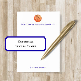 Personalized Basketball Notepad | Basketball Player Gift | Basketball Stationery | Basketball Team Gift | Bball Player Gift