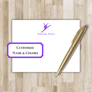 Gymnastics Flat Notecards