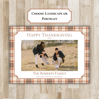 Thanksgiving/Fall Photo Card | Preppy Holiday Card | Thanksgiving Family Photo Card | Printed or PDF File | 2-Sided Card