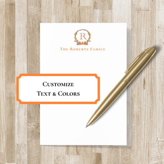 Fall Wreath Monogram Notepad | Personalized Autumn Notepad | Fall Teacher Gift | Fall Stationery