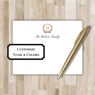 Fall Wreath Stationery Set | Fall Monogram Notecards | Autumn Stationary | Teacher Gift | Teacher Stationery Set